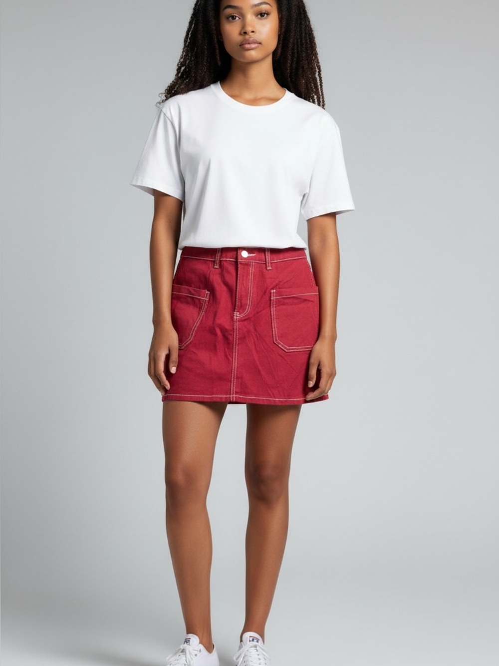 Vintage Forever 21 High-Rise Mini Skirt Small In Red